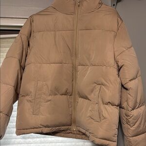 Forever 21 Beige Puffer Jacket